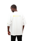 BIGGIE Three Primary Colors Letters Logo-Embroidered T-Shirt