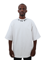 BIGGIE Slogan Necklace Hip Hop 3/4 Sleeve T-Shirt (White)