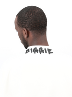 BIGGIE Slogan Necklace Hip Hop 3/4 Sleeve T-Shirt (White)